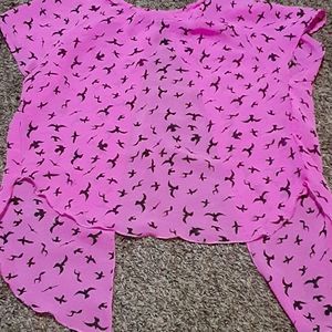 Sheer pink and black childrens over shirt
